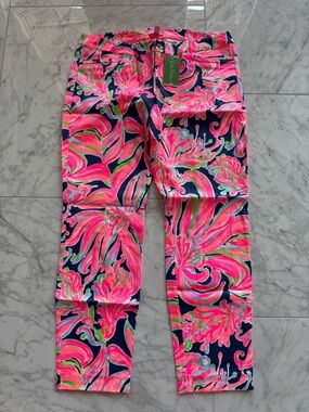 Lilly Pulitzer Kelly Skinny Ankle Pants Size 14 Resort Navy NWT